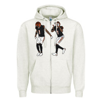 Oatmeal Heather jamarr chase griddy kids  gift Zipper Hoodie - lanVoArt