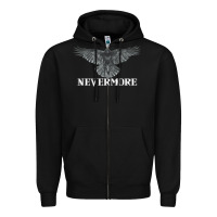 Black Hot Trend Raven Nevermore Poetry Halloween Edgar Allan Poe Zipper Hoodie - lanVoArt