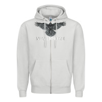 Dove Grey Hot Trend Raven Nevermore Poetry Halloween Edgar Allan Poe Zipper Hoodie - lanVoArt