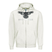 Oatmeal Heather Hot Trend Raven Nevermore Poetry Halloween Edgar Allan Poe Zipper Hoodie - lanVoArt
