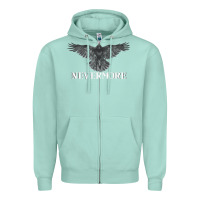 Seafoam Hot Trend Raven Nevermore Poetry Halloween Edgar Allan Poe Zipper Hoodie - lanVoArt