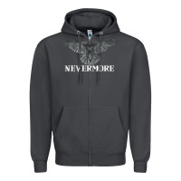 Smoke Hot Trend Raven Nevermore Poetry Halloween Edgar Allan Poe Zipper Hoodie - lanVoArt