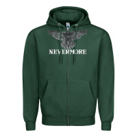 Sports Green Hot Trend Raven Nevermore Poetry Halloween Edgar Allan Poe Zipper Hoodie - lanVoArt