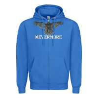 True Royal Hot Trend Raven Nevermore Poetry Halloween Edgar Allan Poe Zipper Hoodie - lanVoArt