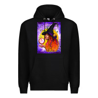 Black witch with crystal ball air freshener Premium Hoodie - BundleAndBundleShop