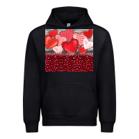 Black valentine's day red hearts red leopard Urban Hoodie - BarkalooDesign