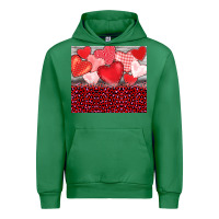 Emerald valentine's day red hearts red leopard Urban Hoodie - BarkalooDesign