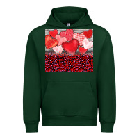 Forest Green valentine's day red hearts red leopard Urban Hoodie - BarkalooDesign