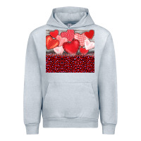 Heather Grey valentine's day red hearts red leopard Urban Hoodie - BarkalooDesign