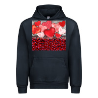 Navy valentine's day red hearts red leopard Urban Hoodie - BarkalooDesign