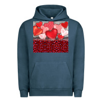 Pigment Midnight Navy valentine's day red hearts red leopard Urban Hoodie - BarkalooDesign