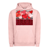 Pigment Salmon valentine's day red hearts red leopard Urban Hoodie - BarkalooDesign
