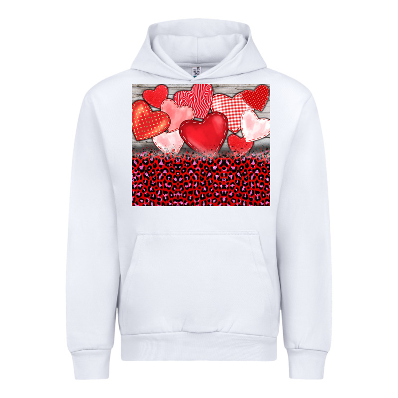 Valentine's Day Red Hearts Red Leopard Urban Hoodie by BarkalooDesign | Teevron
