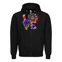 Black patriotic Love Zipper Hoodie - CowhideDigitalArt