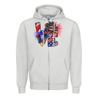 Dove Grey patriotic Love Zipper Hoodie - CowhideDigitalArt