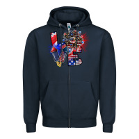 Navy patriotic Love Zipper Hoodie - CowhideDigitalArt