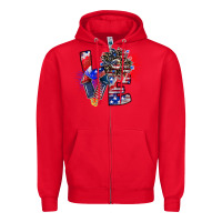 Red patriotic Love Zipper Hoodie - CowhideDigitalArt