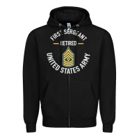 Black first sergeant 1sg retired army military retirement gifts long sleeve Zipper Hoodie - lanVoArt