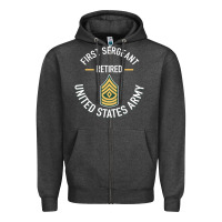 Charcoal Heather first sergeant 1sg retired army military retirement gifts long sleeve Zipper Hoodie - lanVoArt