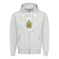 Dove Grey first sergeant 1sg retired army military retirement gifts long sleeve Zipper Hoodie - lanVoArt