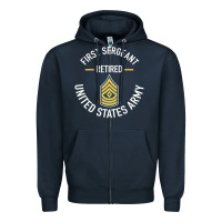 Navy first sergeant 1sg retired army military retirement gifts long sleeve Zipper Hoodie - lanVoArt