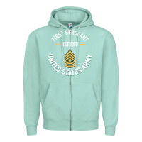 Seafoam first sergeant 1sg retired army military retirement gifts long sleeve Zipper Hoodie - lanVoArt