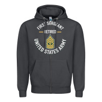First Sergeant 1sg Retired Army Military Retirement Gifts Long Sleeve Zipper Hoodie | Teevron