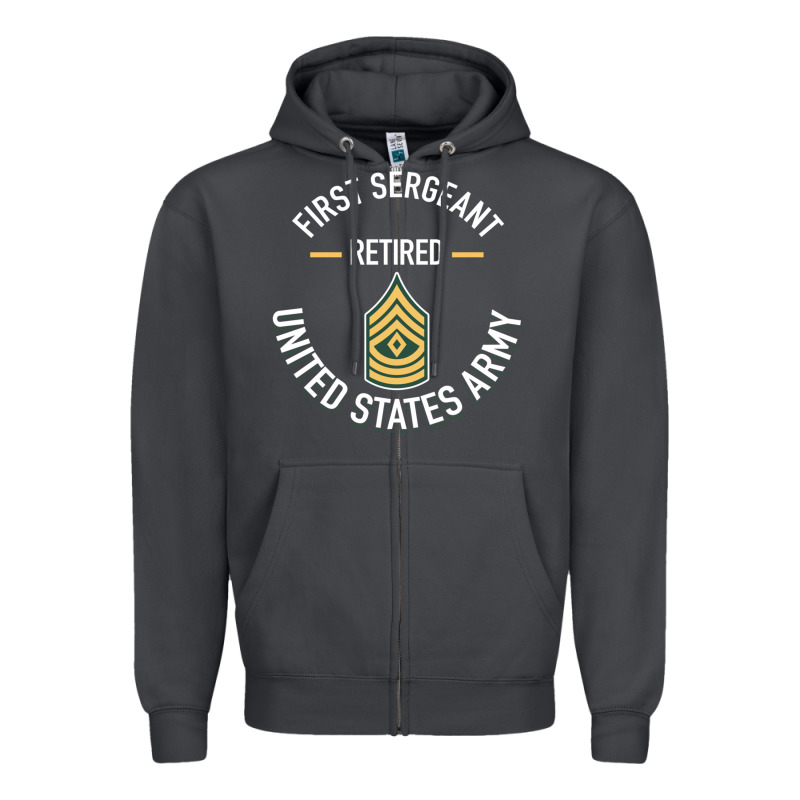 First Sergeant 1sg Retired Army Military Retirement Gifts Long Sleeve Zipper Hoodie by lanVoArt | Teevron
