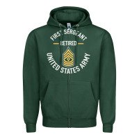Sports Green first sergeant 1sg retired army military retirement gifts long sleeve Zipper Hoodie - lanVoArt