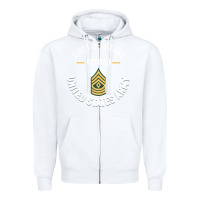 White first sergeant 1sg retired army military retirement gifts long sleeve Zipper Hoodie - lanVoArt