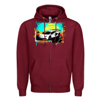 Burgundy Lam borghini Aventador SVJ gift Zipper Hoodie - lanVoArt