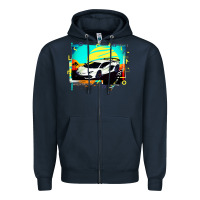 Navy Lam borghini Aventador SVJ gift Zipper Hoodie - lanVoArt