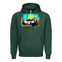 Sports Green Lam borghini Aventador SVJ gift Zipper Hoodie - lanVoArt