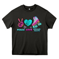 Asphalt peace love roller skate Heavy Core Tee - BundleAndBundleShop