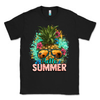 Black Hello summer pineapple Classic Tee - NancyCooperArtShop