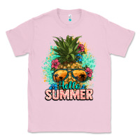 Bubblegum Pink Hello summer pineapple Classic Tee - NancyCooperArtShop