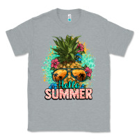 Heather Grey Hello summer pineapple Classic Tee - NancyCooperArtShop
