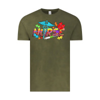 Vintage Olive Autism Nurse Vintage Tee - NancyCooperArtShop