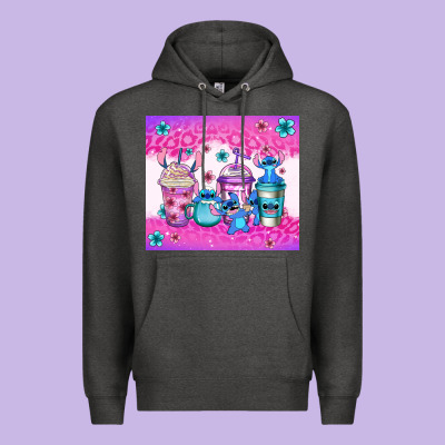 Stitch Coffee Cups Premium Hoodie Designed By Jasminsmagicworld