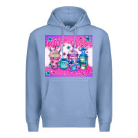 Colony Blue stitch coffee cups Premium Hoodie - Jasminsmagicworld