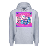 Heather Grey stitch coffee cups Premium Hoodie - Jasminsmagicworld