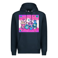 Navy stitch coffee cups Premium Hoodie - Jasminsmagicworld