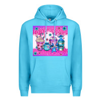 Ocean Blue stitch coffee cups Premium Hoodie - Jasminsmagicworld
