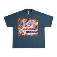 Midnight Navy flip flops fireworks & freedom 4th of july Urban Heavy Tee - TumblerDesignByShophia