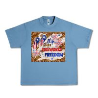 Pebble Blue flip flops fireworks & freedom 4th of july Urban Heavy Tee - TumblerDesignByShophia