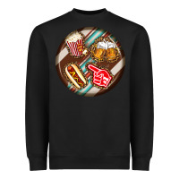 Black american football round earrings Heavyweight Sweatshirt - BundleAndBundleShop