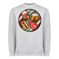 Heather Grey american football round earrings Heavyweight Sweatshirt - BundleAndBundleShop