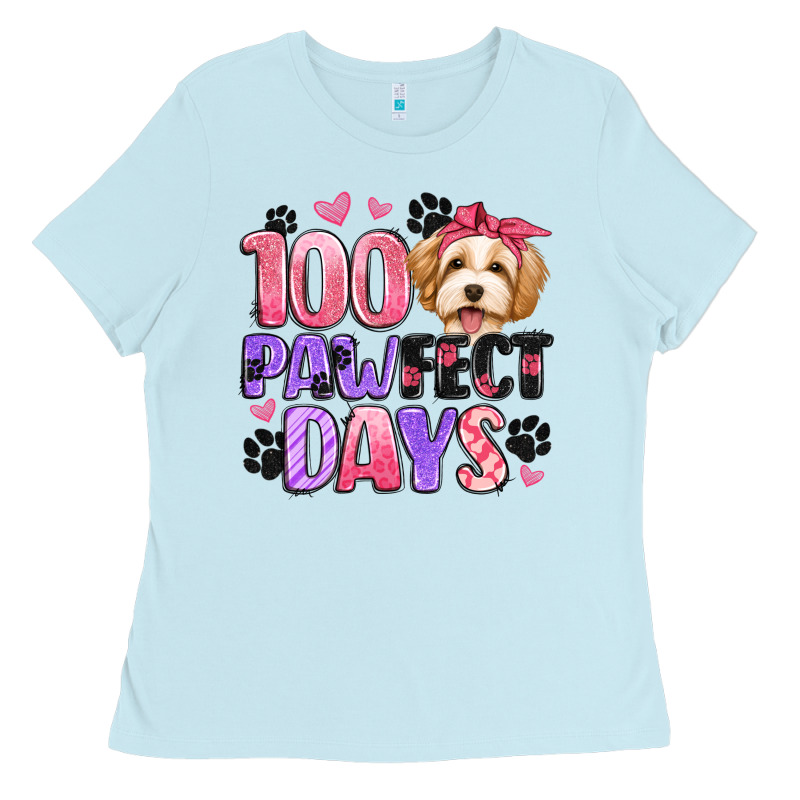 100 Pawfect Days Ladies Tee by Artiststas | Teevron