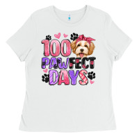 White 100 pawfect days Ladies Tee - Artiststas