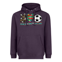 Plum peace love soccer Heavyweight Hoodie - CowhideDigitalArt